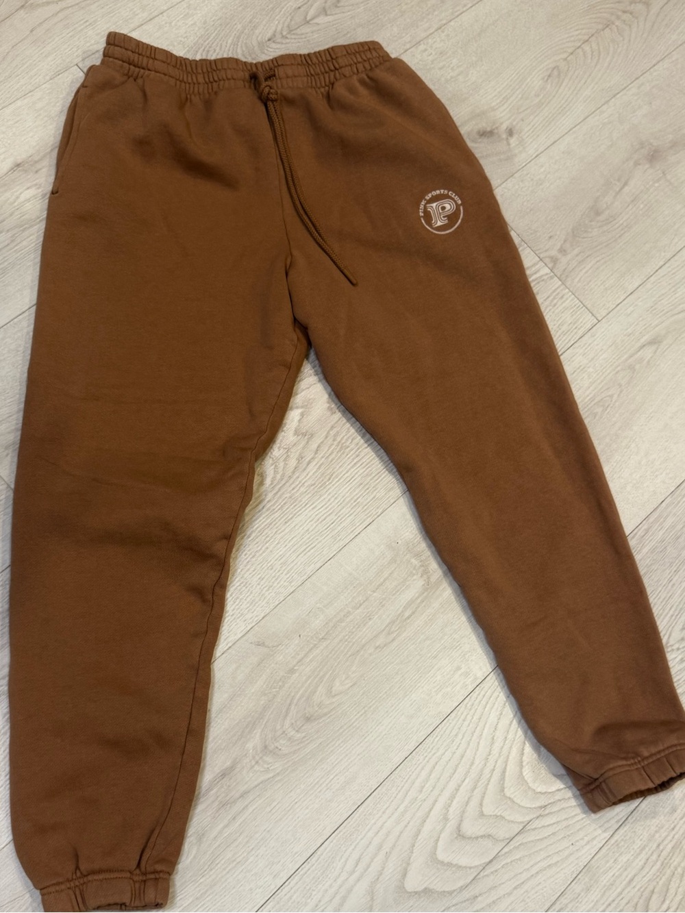 Pink Victoria's Secret Brown Sweatpants with Elastic Waist Size Small